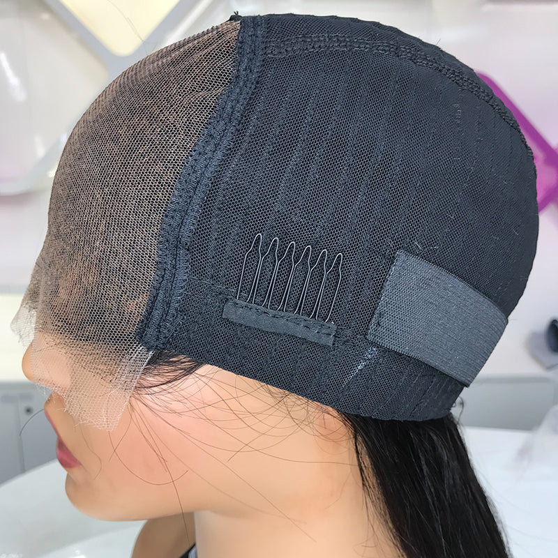 Glueless 5x5 HD Closure Wig Straight with Bleached Knots