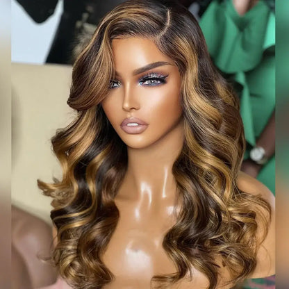 Hair Honey Blonde 4/27 Highlight Wig 13x4 Lace Front Wig Body Wave Human Hair Lace Wigs