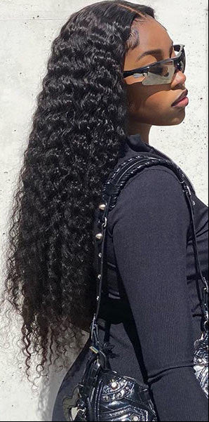 Hair 9A/10A12A Deep Wave Thick 3 Human Hair Bundles With with 6x6 HD Closure