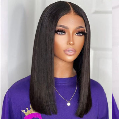 Double Drawn Bone Straight Human Hair Wig – 16 Inches, 100% Pure Chinese Hair, Hot Dyeable, Sleek & Smooth Style