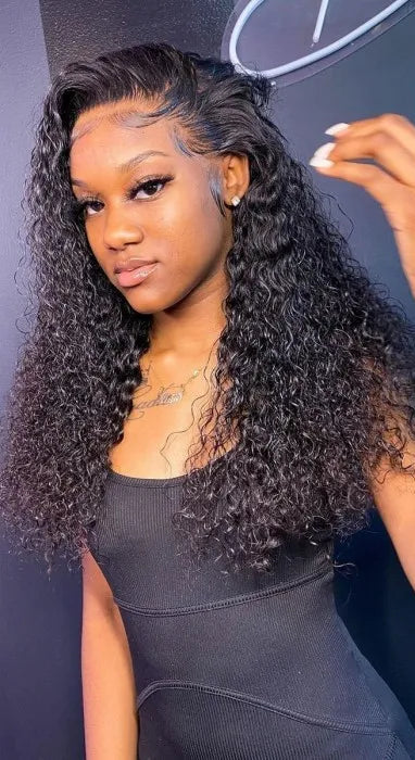 Hair 9A/10A/12A Curly Human Hair 3 Bundles with 13x4 Lace Frontal
