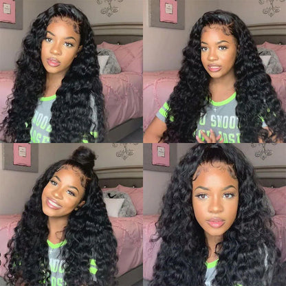 Hair Loose Deep 3 Bundles with 4x4 Lace Closure Indian Human Hair