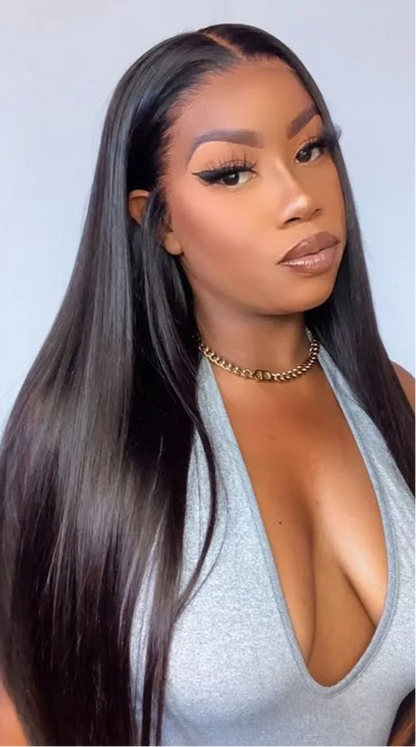Hair 9A/10A12A Straight Silky Straight Full 3 Human Hair Bundles With with 6x6 HD Closure