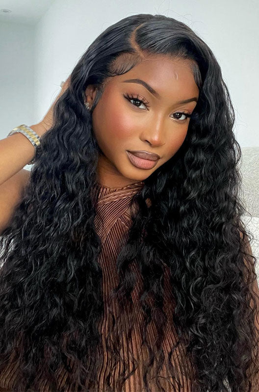 Hair 9A/10A12A Water Wave 3 Bundles Human Hair Extensions With with 6x6 HD Closure