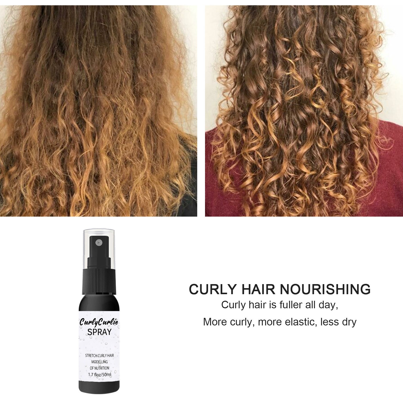 Curly Hair Styling Mist - Hydrating Curl Enhancer for Defined, Luscious Locks