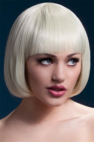 Luxurious Blonde Bob Wig with Fringe - Heat Resistant & Adjustable Fit