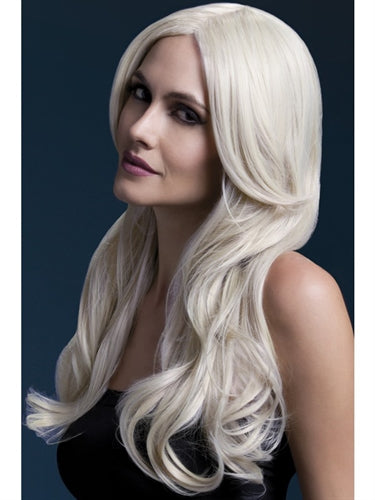 Khloe Long Blonde Wavy Wig - Heat Resistant Synthetic Hair with Adjustable Cap, 26 Inches