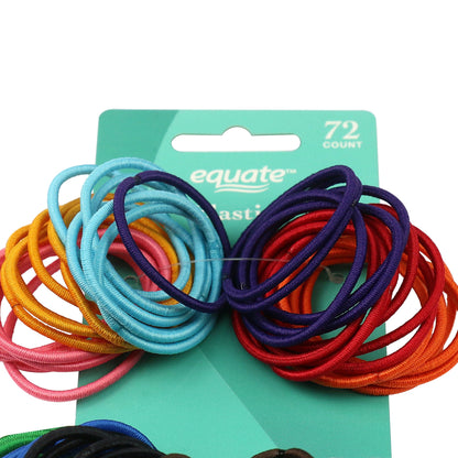 Equate Fine Hair Ponytail Holders – 72 Count Assorted Colors