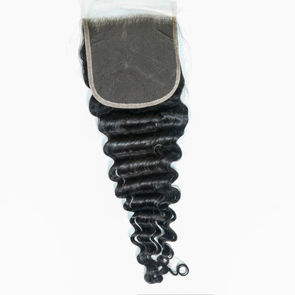 Hair 5x5 Transparent Lace Cloure Deep Wave Natural Black