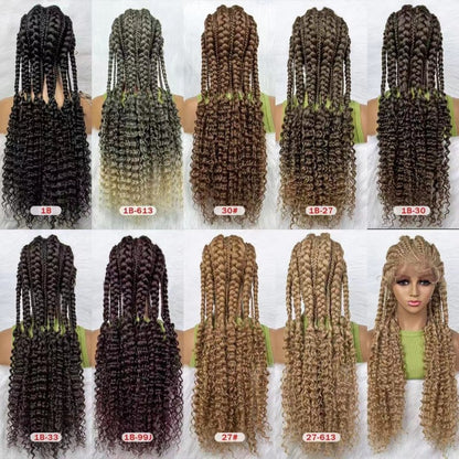 Elegant Lace Braided Hand-woven African Wig – Versatile Colors for Exquisite Styles