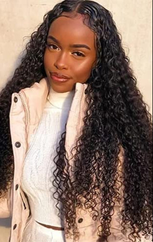 Hair 9A/10A/12A Curly Human Hair 3 Bundles with 13x4 Lace Frontal