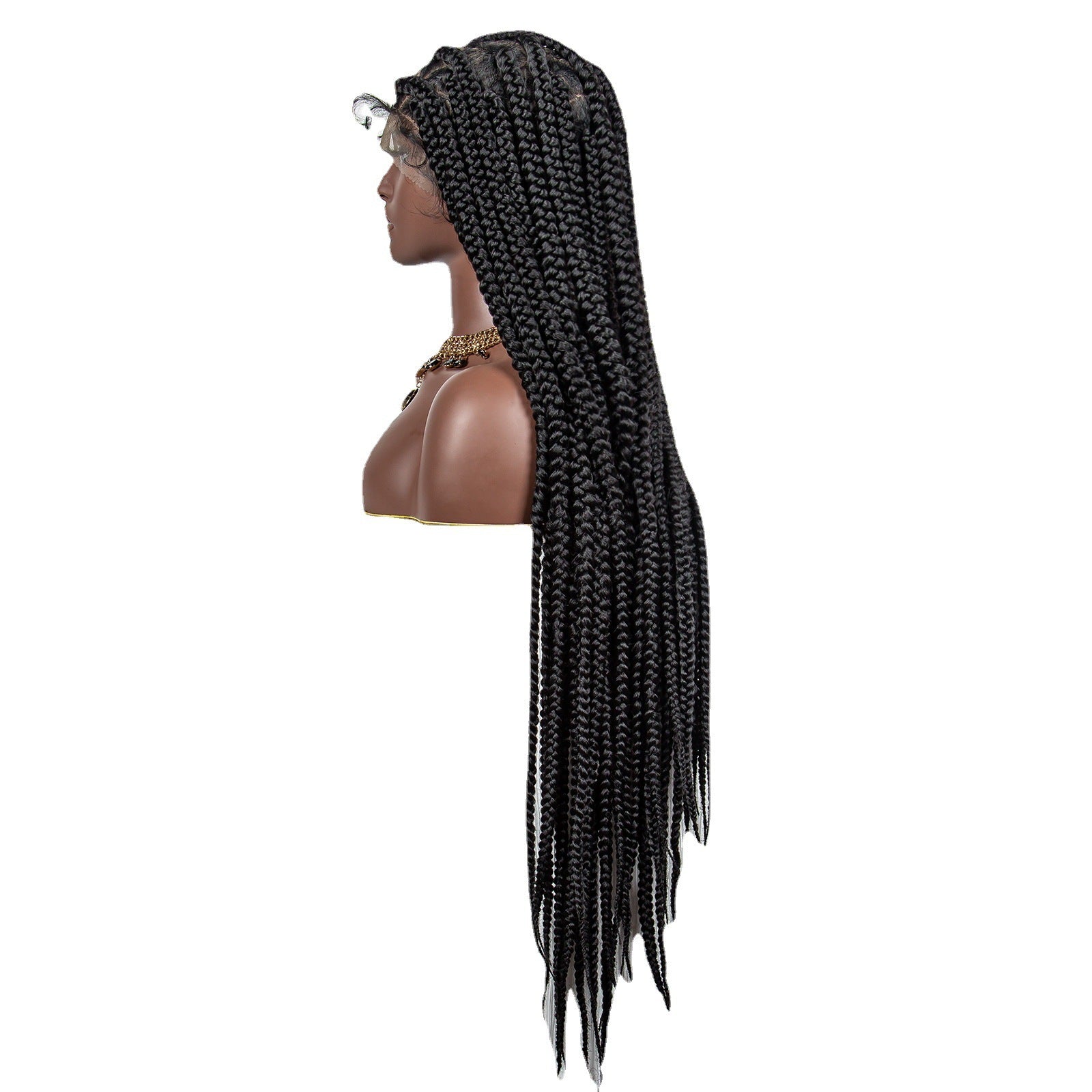 Full Lace Braid Headgear Wig | All Hand Weaving | High-Temperature Silk | Even & Oblique Bangs | Available in 1B, 1B/Red