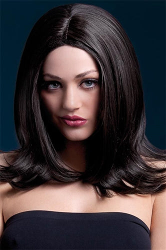 Chic Brown Long Layered Wig with Centre Parting – Heat Resistant Synthetic Hair