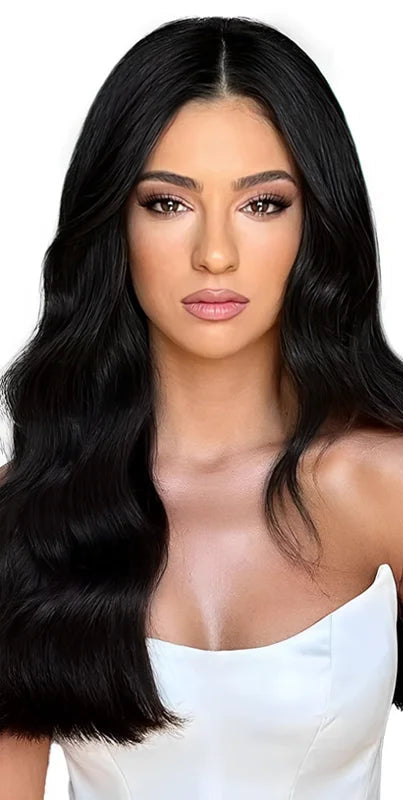 Straight Tape-In Hair Extensions | 100% Real Human Hair | Jet Black | 20 Pcs | Reusable & Long-Lasting