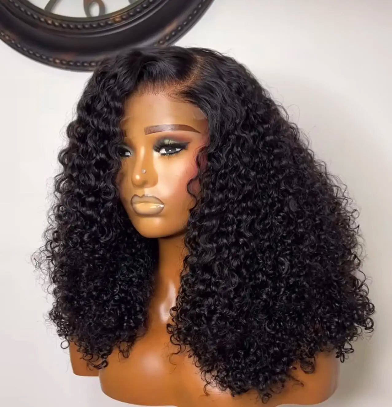 Short Deep Wave Lace Front Wig – 100% Human Hair, Transparent Lace, 4-16 Inch