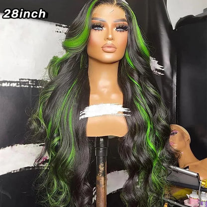 Ginger Orange Ombre Lace Front Wig – Long Wavy Glueless Synthetic Wig for Women, Heat-Resistant, Pre-Plucked
