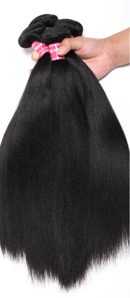 UNice Yaki Straight Human Hair Bundles – 1/3/4 PCS, 100g Per Bundle, Natural Color, Sew-In Weaves, 8-26 Inch