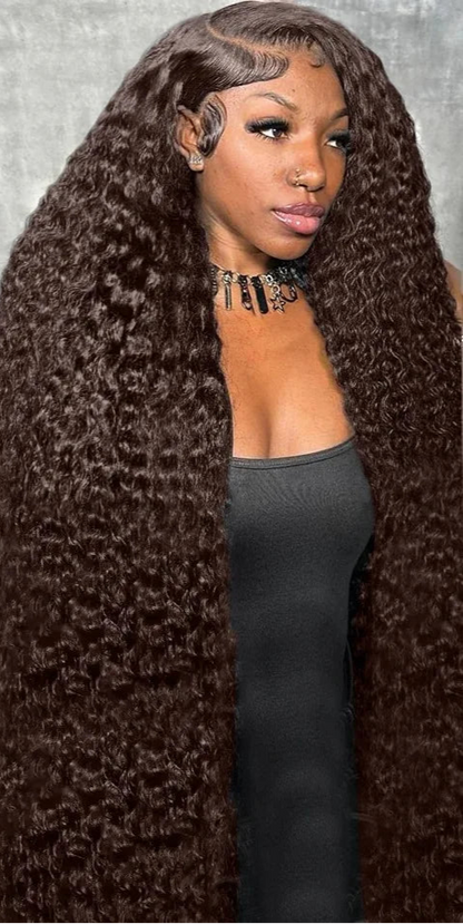 26+ Inch Curly Human Hair Lace Front Wig – Transparent French Lace, Dye-Friendly, Natural Look