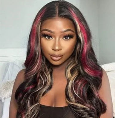 Long Wavy Synthetic Lace Wig for Black Women – Heat Resistant, Light Brown Lace, Premium Quality, Natural Black Hair Look