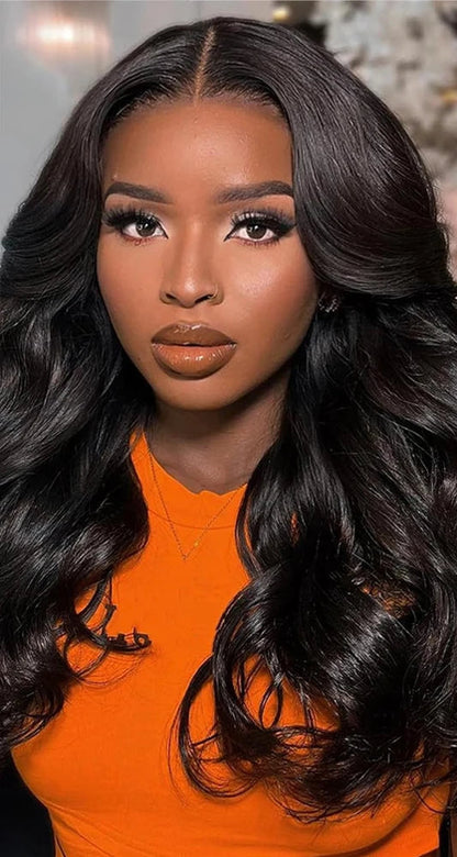 Natural-Looking Wavy Synthetic Lace Wig – Body Wave Daily Use Wig with Heat Resistance