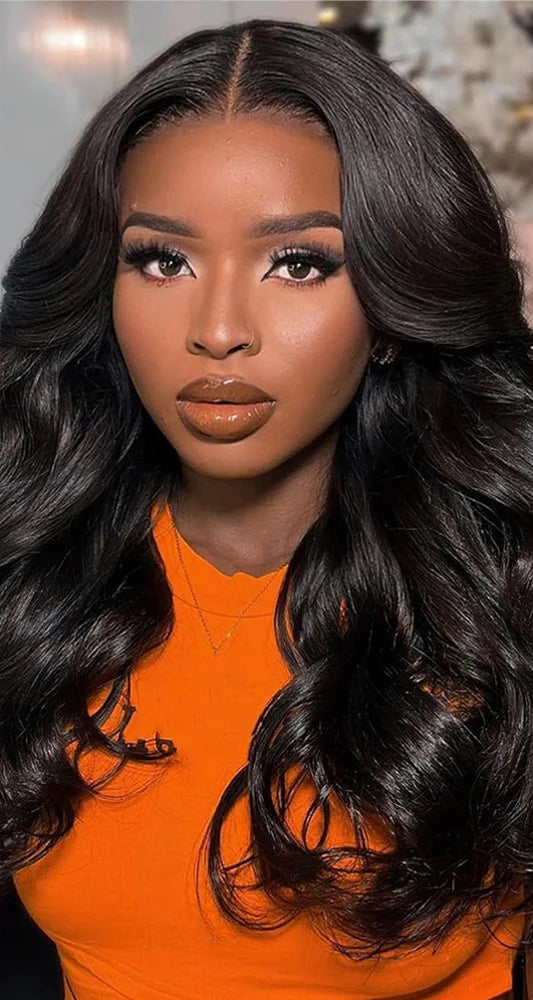 Natural-Looking Wavy Synthetic Lace Wig – Body Wave Daily Use Wig with Heat Resistance