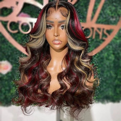 Long Wavy Synthetic Lace Wig for Black Women – Heat Resistant, Light Brown Lace, Premium Quality, Natural Black Hair Look