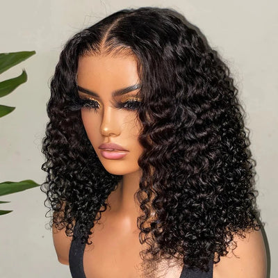 26+ Inch Deep Wave Human Hair Wig | Transparent Swiss Lace for Natural Beauty