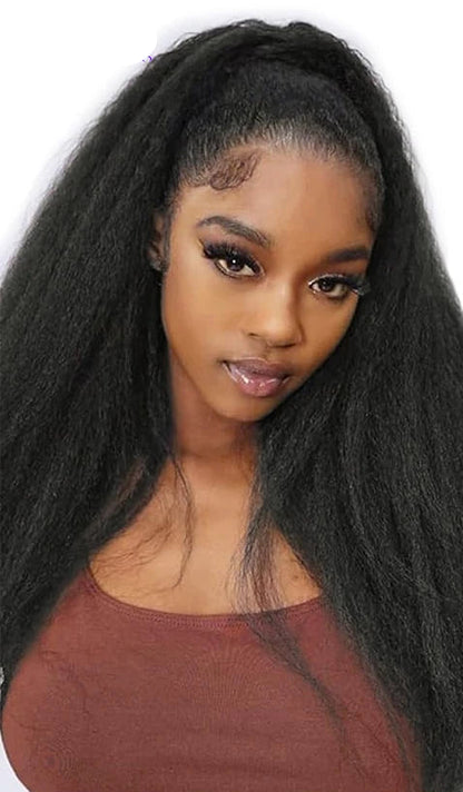 Kinky Straight Human Hair Bundles – 100% Natural Black, Permable, Machine Double Weft