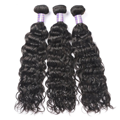 Premium Water Wave Human Hair Bundles – Natural, Unprocessed, and Dye-Friendly