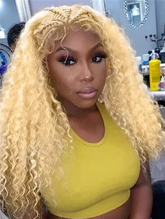 Short Deep Wave Lace Front Wig – Hair, 613 Blonde, 13x6/13x4 HD Lace, Pre-Plucked, 180% Density