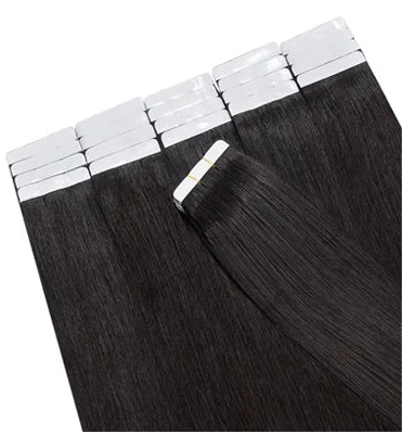 Natural Black Straight Tape-In Human Hair Extensions | 100% Real Human Hair | Reusable, Invisible & Long-Lasting