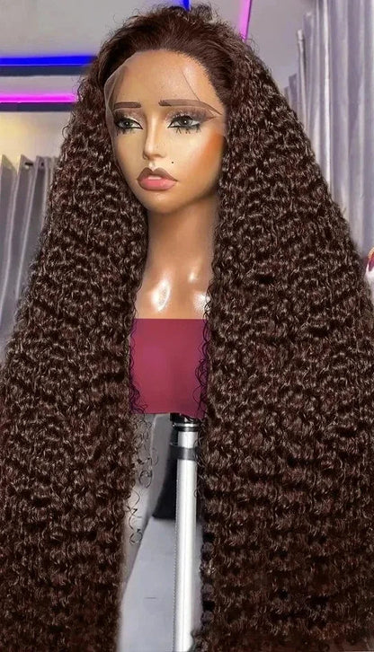 26+ Inch Curly Human Hair Lace Front Wig – Transparent French Lace, Dye-Friendly, Natural Look