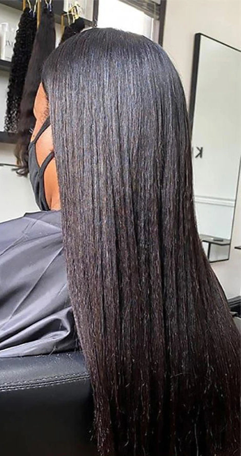 Kinky Straight Human Hair Weaving – Chemical-Free, Permable & Dark Color Dye-Friendly | Machine Double Weft