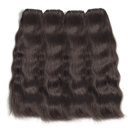 30-34 Inch Raw Virgin Straight Human Hair Bundles - 100% Natural Double Weft Extensions