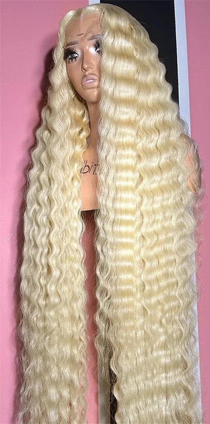 Short Deep Wave Lace Front Wig – Hair, 613 Blonde, 13x6/13x4 HD Lace, Pre-Plucked, 180% Density
