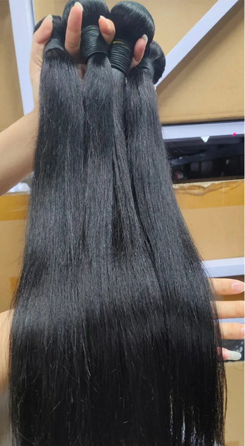 Peruvian Straight Human Hair Bundles – 100% Virgin Hair, Machine Double Weft, Fast Delivery