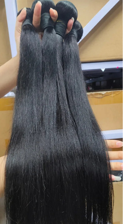 Peruvian Straight Human Hair Bundles – 100% Virgin Hair, Machine Double Weft, Fast Delivery