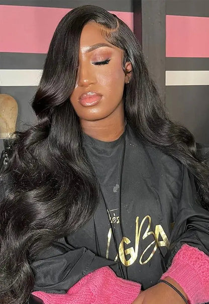 Short Body Wave HD Lace Front Wig – 13x4, 13x6, and Lace Closure Wigs in Natural Human Hair (180%-200% Density)