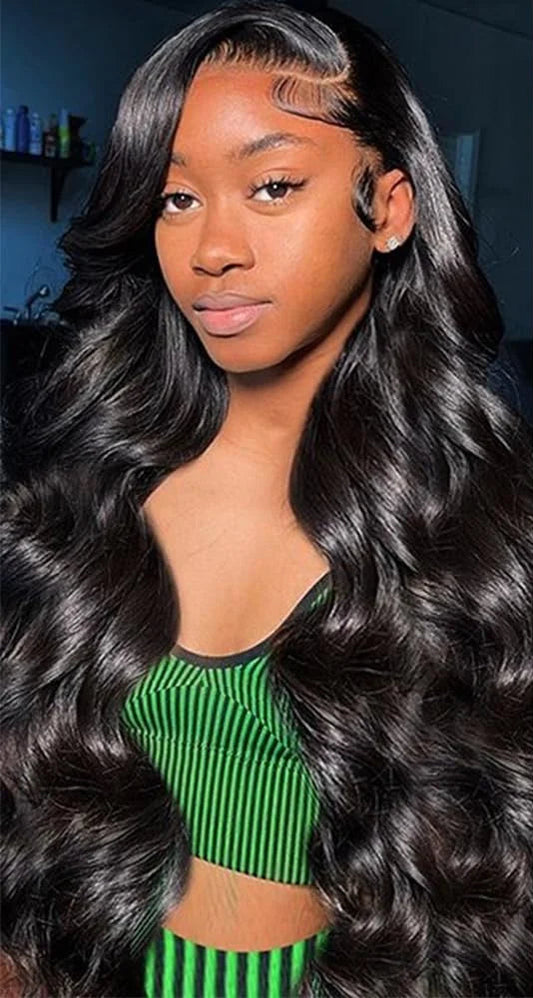 Wavy Synthetic Lace Front Wig – Natural Body Wave Style, Heat-Resistant Fiber