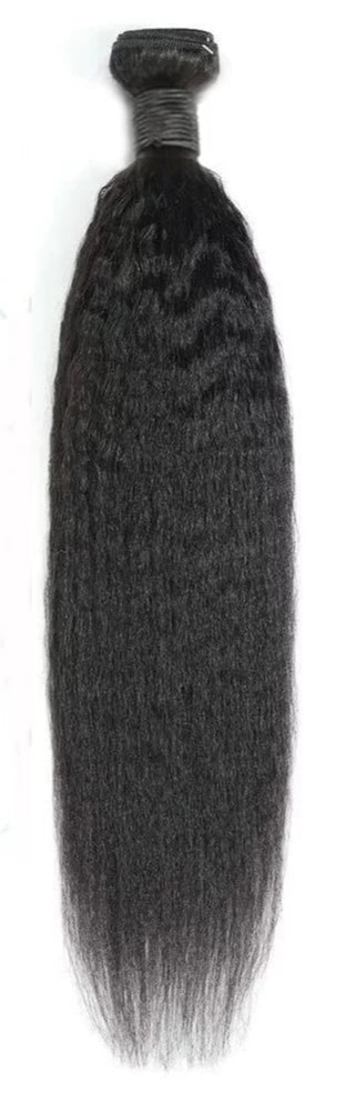 Kinky Straight Human Hair Weaving – Chemical-Free, Permable & Dark Color Dye-Friendly | Machine Double Weft