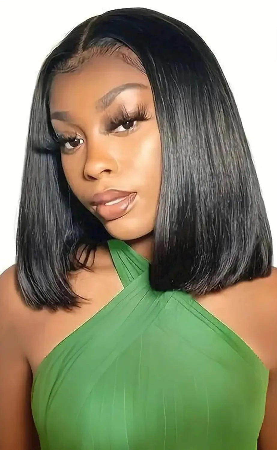 Premium Malaysian Straight Lace Front Wig – Transparent French Lace, Short Length (4-16 Inches), Customizable Color