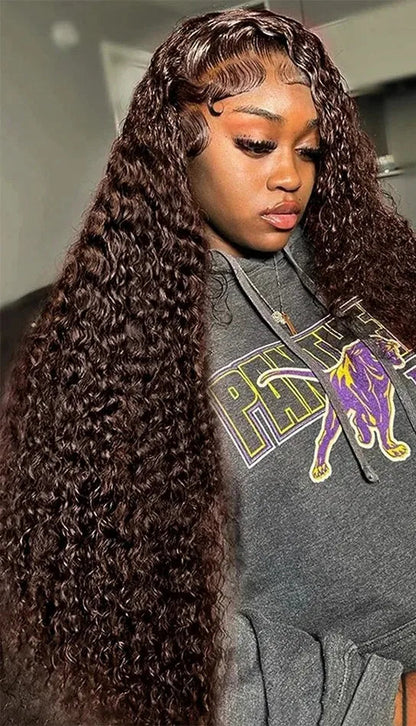 26+ Inch Curly Human Hair Lace Front Wig – Transparent French Lace, Dye-Friendly, Natural Look