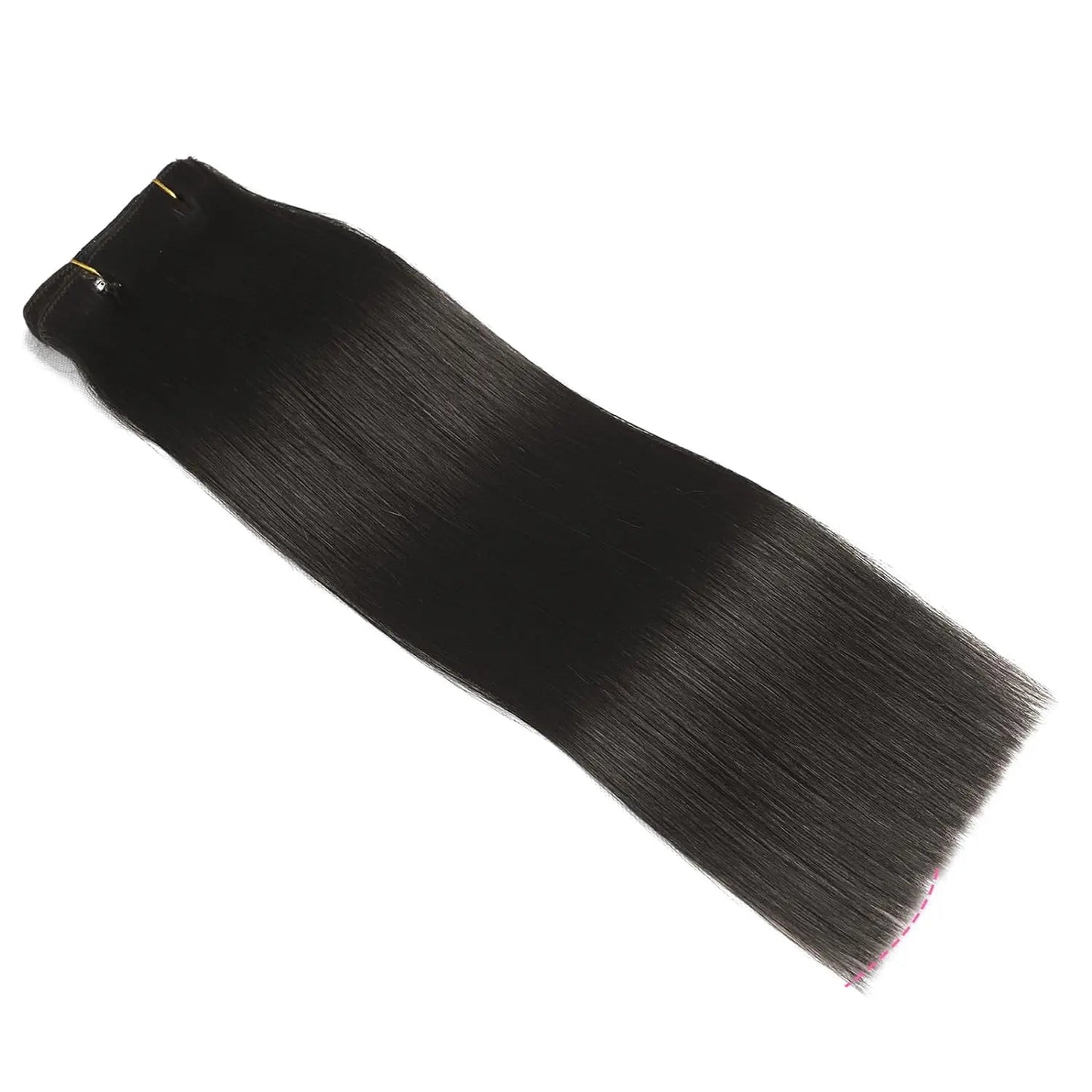 Premium Straight Human Hair Extensions - 8pcs Set, Dye & Perm Ready, Pure Color