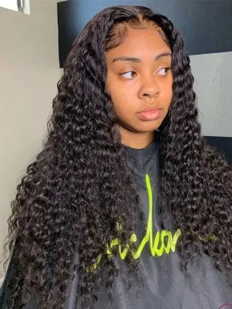 Premium Peruvian Water Wave Human Hair Bundles – Machine Double Weft, Natural Black, Dyeable & Styleable