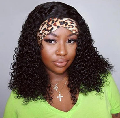 Jerry Curl Headband Wig – Human Hair, Glueless, Easy to Wear, Natural Look