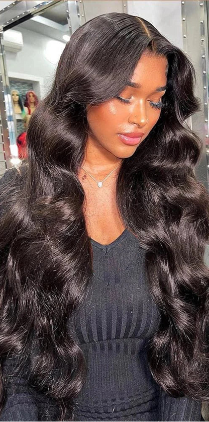 Short Body Wave HD Lace Front Wig – 13x4, 13x6, and Lace Closure Wigs in Natural Human Hair (180%-200% Density)