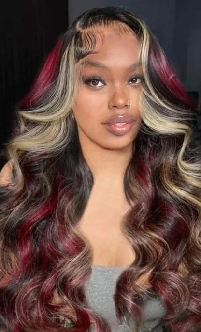 Long Wavy Synthetic Lace Wig for Black Women – Heat Resistant, Light Brown Lace, Premium Quality, Natural Black Hair Look