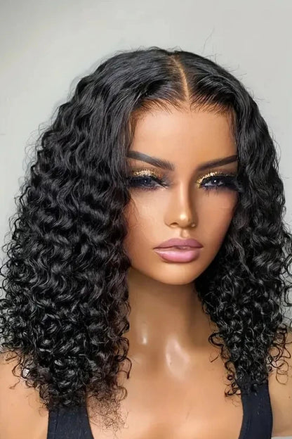 Short Deep Wave Lace Front Wig – Hair, Transparent Swiss Lace, Natural Volume