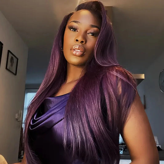 180% Density Straight Synthetic Lace Front Wig – Heat-Resistant, Natural Look, Soft and Comfortable Fit