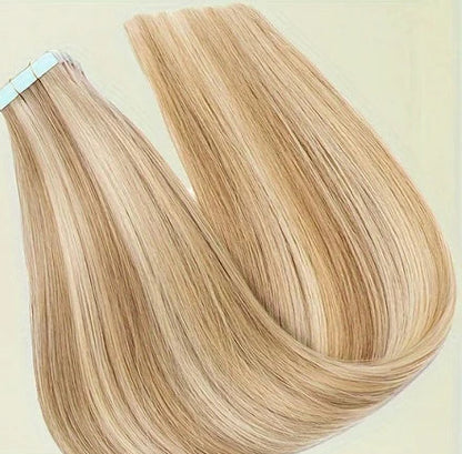 Premium Straight Tape In Hair Extensions – 100% Real Human Hair, 20Pcs/Lot, Seamless & Natural for Volume and Length
